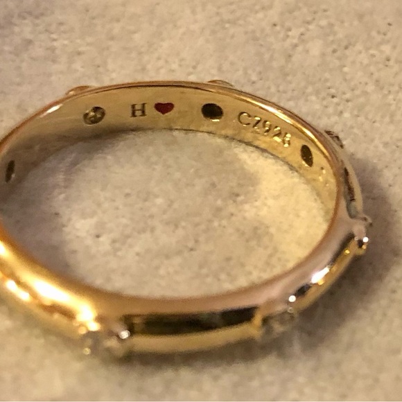 💫 VGUC Set of 2 Hidalgo Gold Vermeil/CZ Stackable Band Rings, SZ 9 💫 - Picture 8 of 11